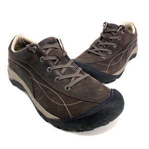 KEEN Shoes Women 10.5 Toyah Chocolate Brown Leather Sneaker Comfort Hiking Trail